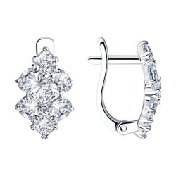 Серьги из серебра с фианитами (Арт.94021706)