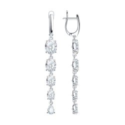 Серьги из серебра с фианитами (Арт.94022079)