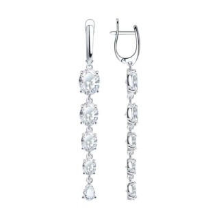 Серьги из серебра с фианитами «Хрустальный Каскад» SOKOLOV (арт.94022079)