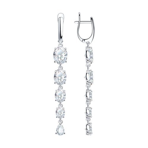 Серьги из серебра с фианитами (Арт.94022079)