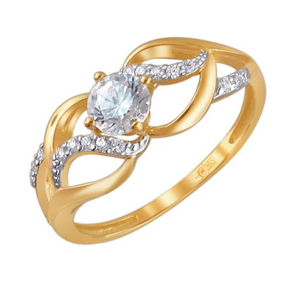 Кольцо с фианитом «Вихрь сияния» Estet (арт.01К1110453)