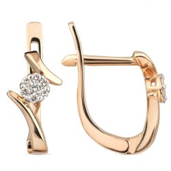 Серьги из золота с бриллиантом Русские Самоцветы (Арт.53459)