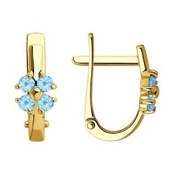 Серьги золотые пробы 585 с топазом (Арт.53-320-00986-1)