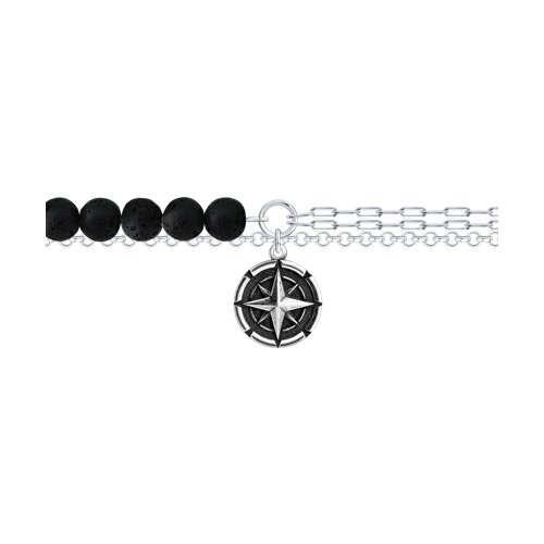 Браслет из серебра с вулканической лавой «Полярный ориентир» SOKOLOV (арт.83050067)