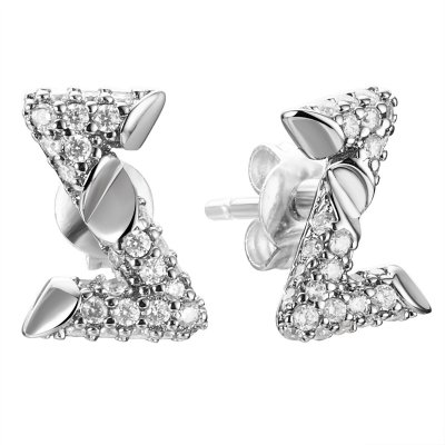 Серьги из серебра с фианитом (Арт.cz-e03596-x-w-x-x-w)