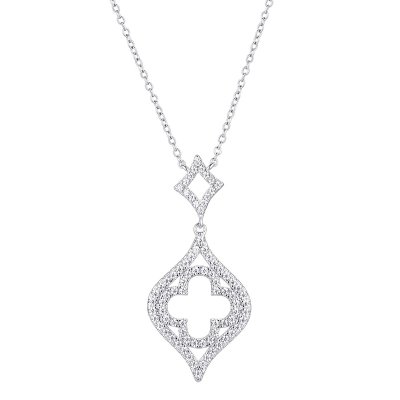 Ожерелье из серебра с фианитом (Арт.cz-n02935-x-w-x-x-w)