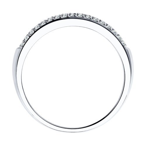 Кольцо из белого золота c двумя дорожками бриллиантов (Арт.1010130)