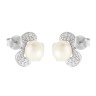 Серьги серебряные с жемчугом и фианитами «Sweet Point Blossom» Fresh Jewelry (арт.HL-E00611-1-X-W-PS-X-W)