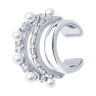 Серьга из серебра с жемчугом и фианитами (Арт.92170004)