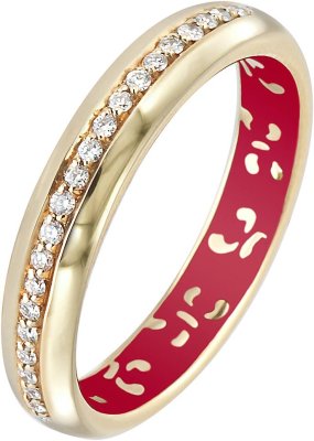 Кольцо из золота с бриллиантом и эмалью (Арт.k4hlryg)