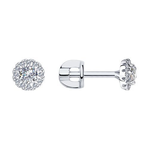Серьги из белого золота с бриллиантами (Арт.1021784-3)