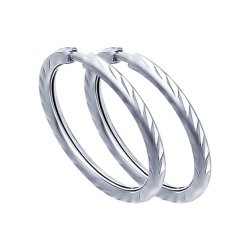 Серьги конго из серебра с алмазной гранью (Арт.94140069)