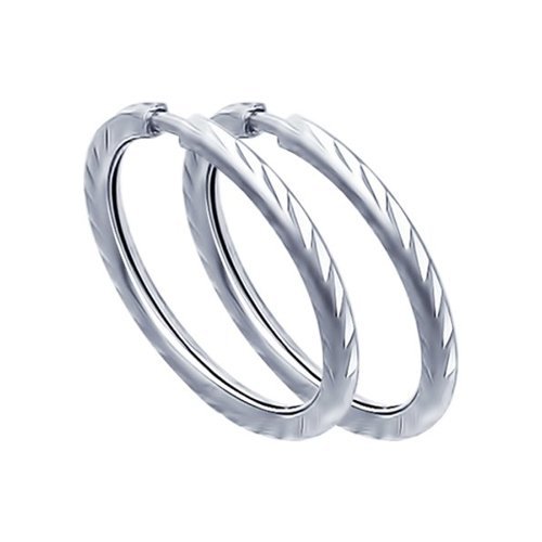 Серьги конго из серебра с алмазной гранью (Арт.94140069)