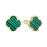 Серьги серебряные с малахитом «Lucky Clover» Fresh Jewelry (арт.TC-E02153-X-L-Mal-X-X)
