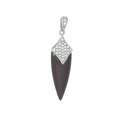 Кулон из серебра с керамикой и куб. цирконием (Арт.tc-p00095-br-w-x-x-w)
