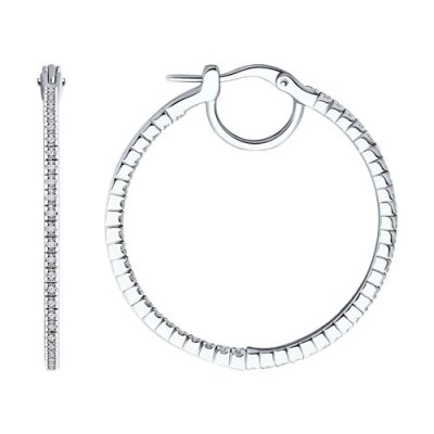 Серьги из белого золота с бриллиантами (Арт.1022136-3)