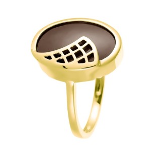 Кольцо с керамикой «Lemon Ceramic» серебро 925 Fresh Jewelry (арт.01119)