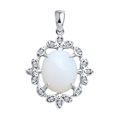 Подвеска из серебра с опалитом и фианитами «Лунное сияние» SOKOLOV (арт.83030311)