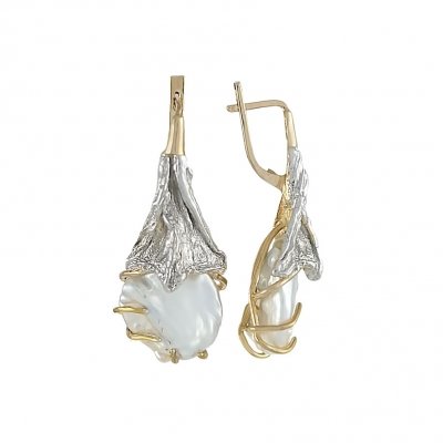 Серебряные серьги BEAVERS с жемчугом 2110j