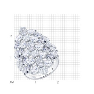 Кольцо серебряное с фианитами «Ледяной каскад» Соколов (арт.94014440)