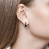 Серьги из серебра с гранатами и фианитами (Арт.92021685)