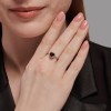 Кольцо из серебра с гранатом и фианитами «Алая Симфония» Соколов (арт.92014437)