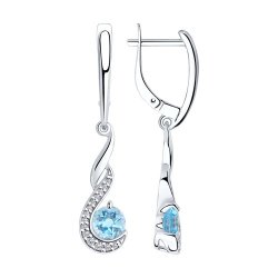 Серьги из серебра с топазами и фианитами (Арт.92022127)