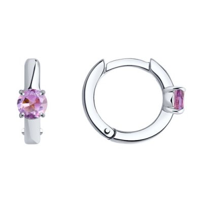 Серьги из серебра с аметистами (Арт.92022398)