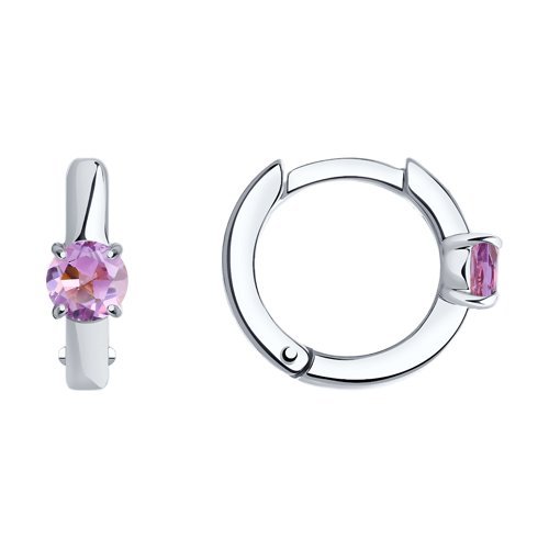 Серьги из серебра с аметистами (Арт.92022398)