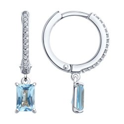 Серьги из серебра с топазами и фианитами (Арт.92022742)