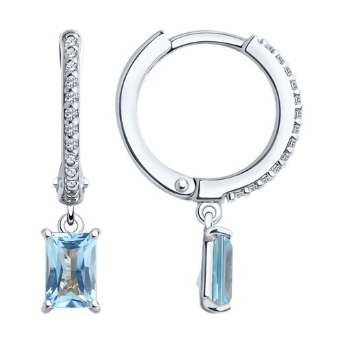 Серьги из серебра с топазами и фианитами (Арт.92022742)