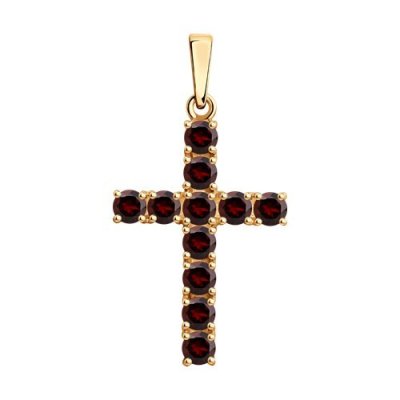 Подвеска из золочёного серебра с гранатами (Арт.92030513)