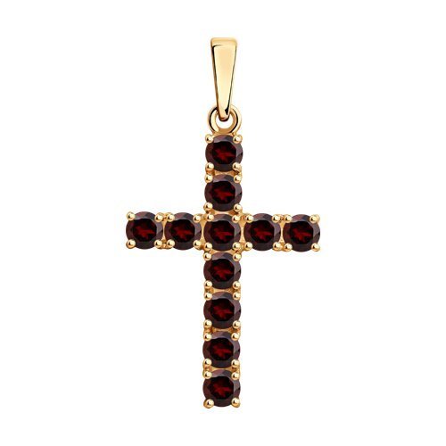 Подвеска из золочёного серебра с гранатами (Арт.92030513)