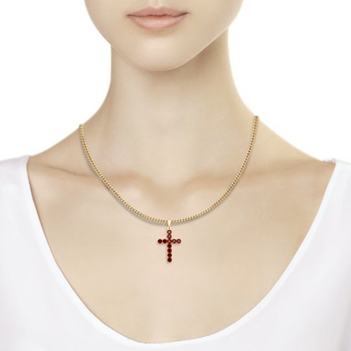 Подвеска из золочёного серебра с гранатами (Арт.92030513)