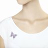 Брошь из серебра с аметистами и фианитами (Арт.92040091)