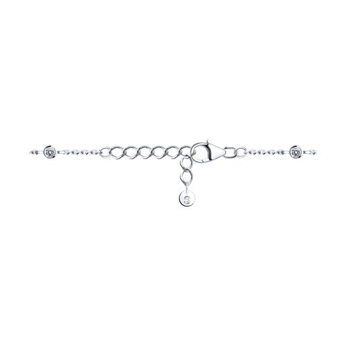 Браслет из серебра с гранатом и фианитами (Арт.92050165)