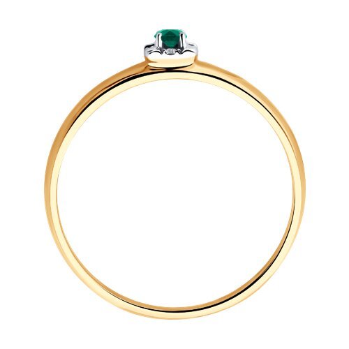 Кольцо из золота с бриллиантами и изумрудом (Арт.3010571)