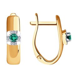 Серьги из золота с бриллиантами и изумрудами (Арт.3020473)