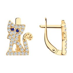 Серьги из серебра с фианитами (Арт.93020481)