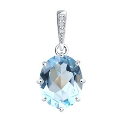 Подвеска из серебра с топазом и фианитами (Арт.94-330-02054-1)