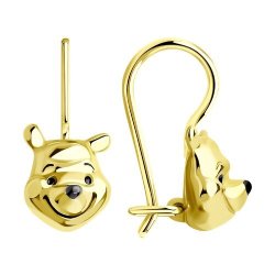 Серьги из золочёного серебра с эмалью (Арт.93022382)