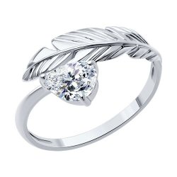 Кольцо из серебра с фианитом (Арт.94014072)