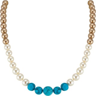 Ожерелье серебряное с бирюзой и жемчугом «Paradise 1» Rivoli (арт.11L-BB-2-9)