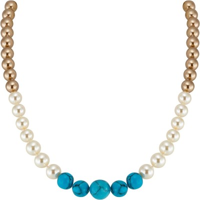 Ожерелье серебряное с бирюзой и жемчугом «Paradise 1» Rivoli (арт.11L-BB-2-9)