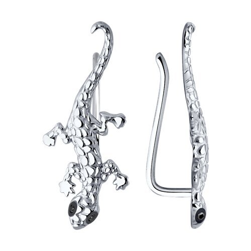 Серьги из серебра с фианитами (Арт.94026647)