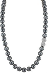 Ожерелье из серебра с жемчугом и кристаллом swarovski (Арт.5l-sk-31)