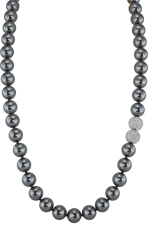 Ожерелье из серебра с жемчугом и кристаллом swarovski (Арт.5l-sk-31)