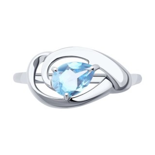 Кольцо из серебра с топазом «Небесный Овал» Соколов (арт.00594)