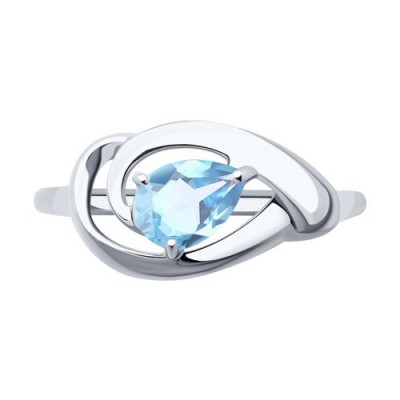 Кольцо из серебра с топазом «Небесный Овал» Соколов (арт.00594)
