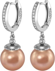 Серьги из серебра с жемчугом и кристаллом swarovski (Арт.aas-4-b-12-10-s)